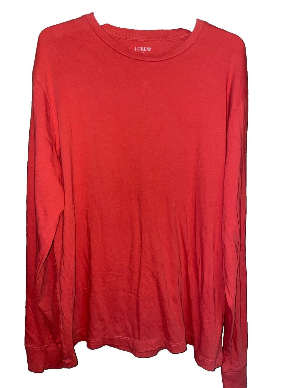 J. Crew Women’s Long Sleeve Coral Orange Tshirt Soft Sz Large 100% Cotton